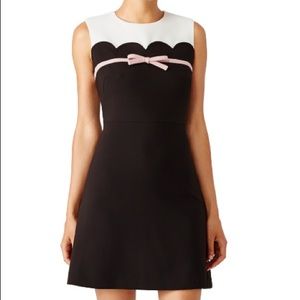 NWT Kate Spade Black Scalloped Bow Dress